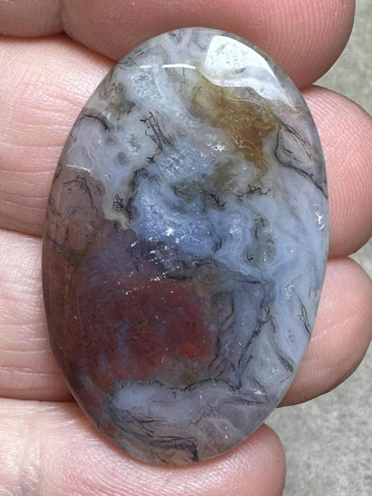 Oval 36x23mm Red Moss Agate Cabochon 41