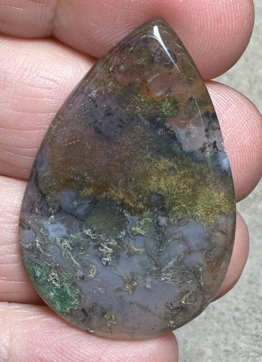 Teardrop 38x25mm Red Moss Agate Cabochon 46