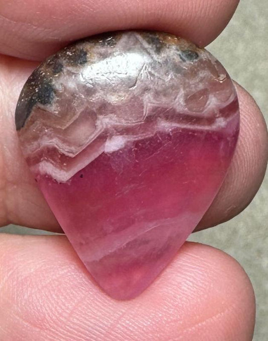 Teardrop 23x19mm Cobalt Calcite with Dolomite Cabochon 31