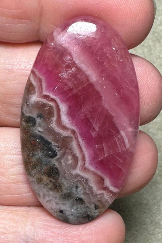 Oval 44x25mm Cobalt Calcite with Dolomite Cabochon 34