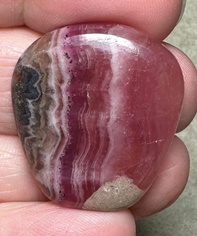 Freeform 29x26mm Cobalt Calcite with Dolomite Cabochon 36