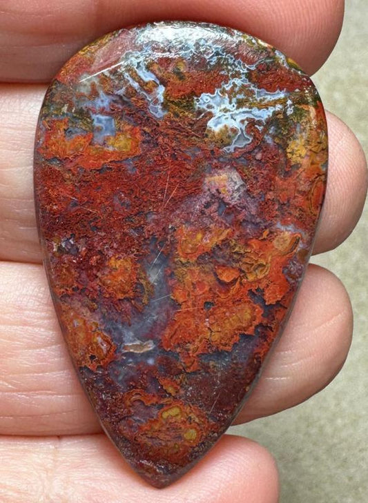 Teardrop 43x26mm Hungarian Agate Cabochon 05