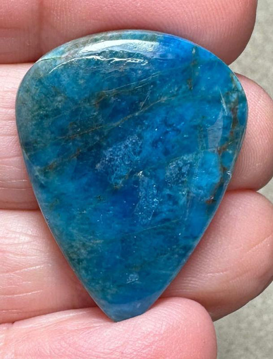 Teardrop 31x24mm Neon Apatite Cabochon 07