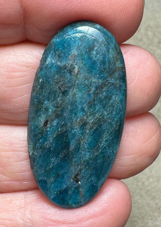 Oval 38x19mm Neon Apatite Cabochon 13