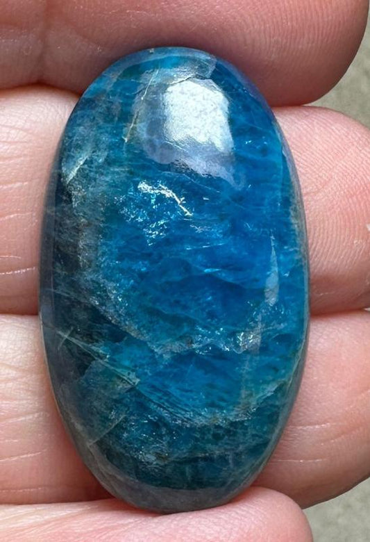 Oval 31x18mm Neon Apatite Cabochon 14