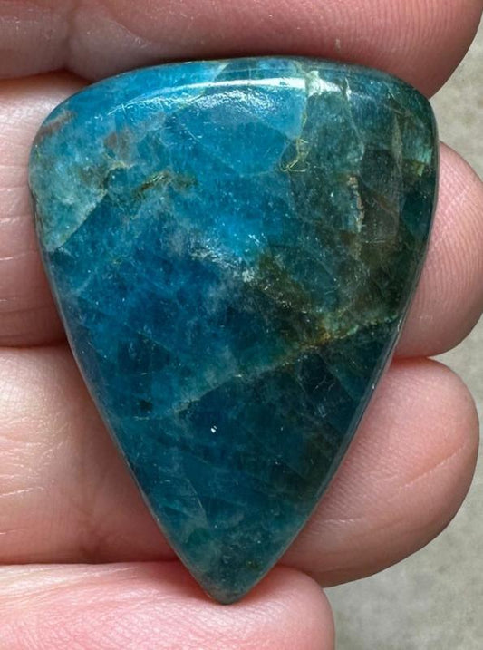 Teardrop 31x22mm Neon Apatite Cabochon 22