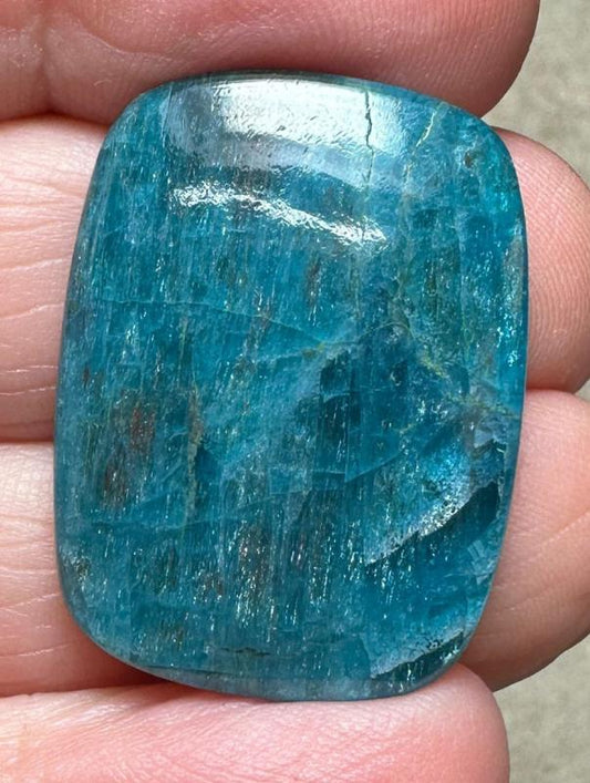 Rectangle 29x21mm Neon Apatite Cabochon 26