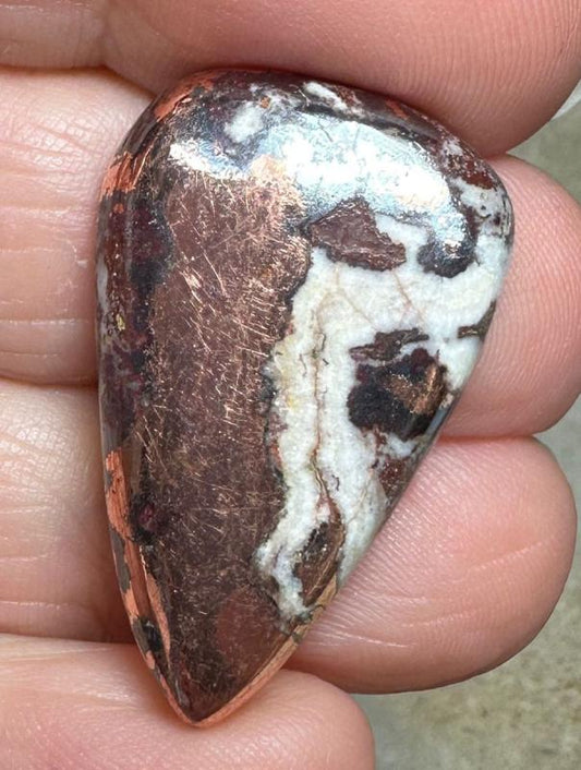 Teardrop 31x19mm Native Copper in Dolomite Cabochon 07