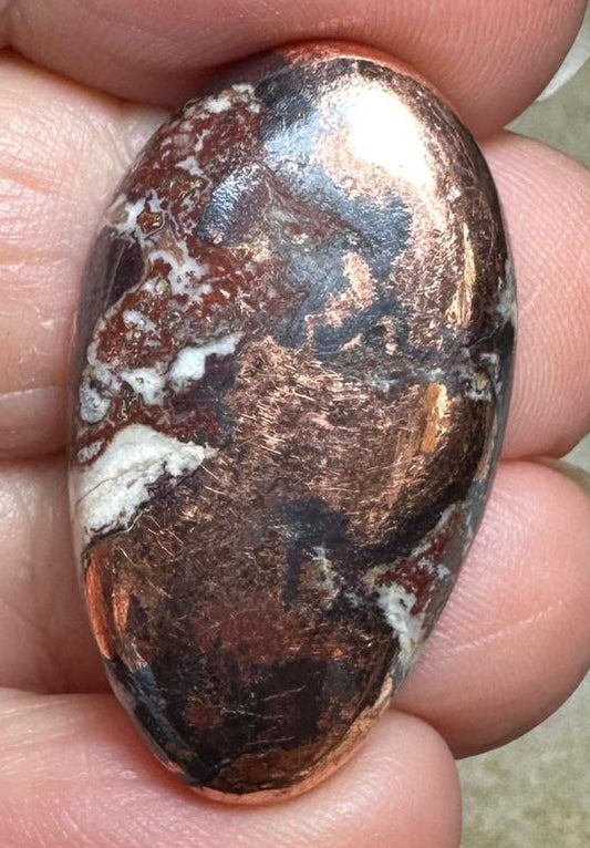 Oval 31x18mm Native Copper in Dolomite Cabochon 10