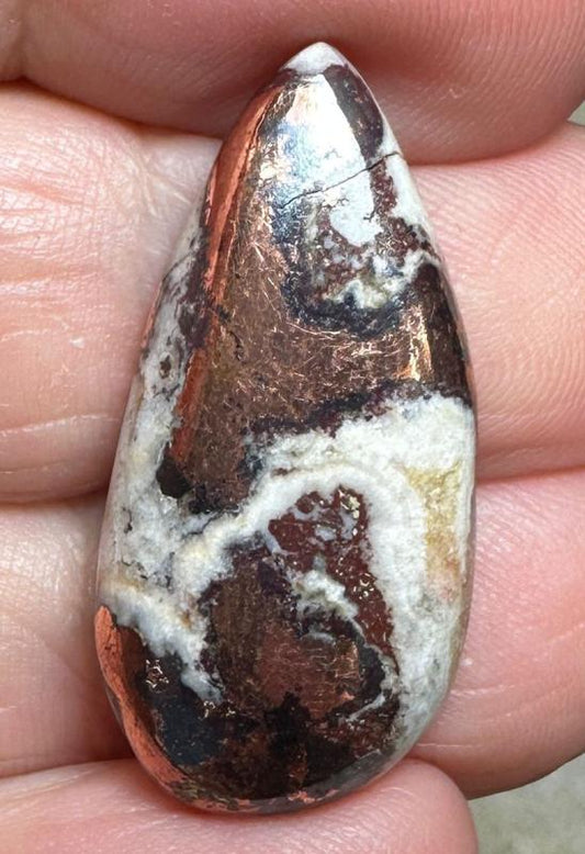 Freeform 29x14mm Native Copper in Dolomite Cabochon 11