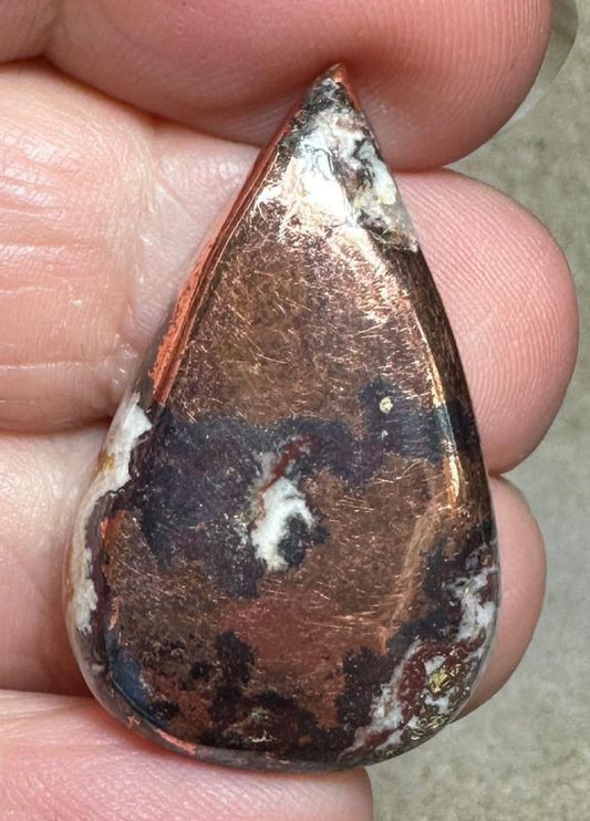 Teardrop 33x20mm Native Copper in Dolomite Cabochon 12