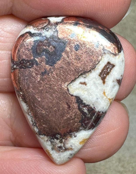 Teardrop 30x22mm Native Copper in Dolomite Cabochon 14