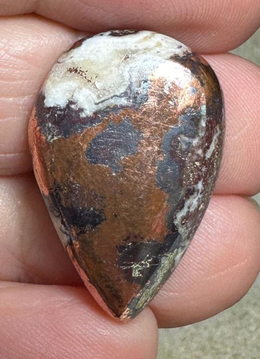 Teardrop 27x18mm Native Copper in Dolomite Cabochon 15