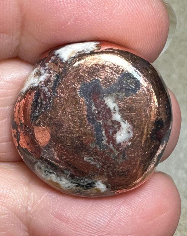 Round 24x24mm Native Copper in Dolomite Cabochon 32