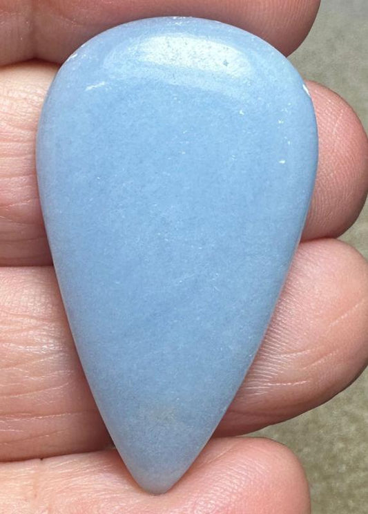Teardrop 37x22mm Angelite Cabochon 16