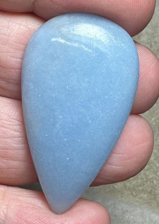 Teardrop 40x23mm Angelite Cabochon 19