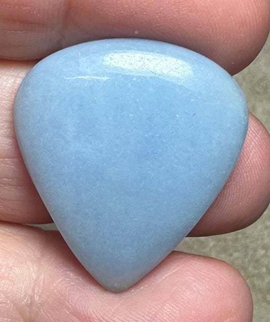 Teardrop 27x25mm Angelite Cabochon 30