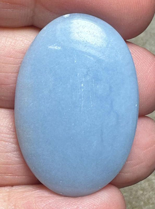 Oval 34x23mm Angelite Cabochon 32