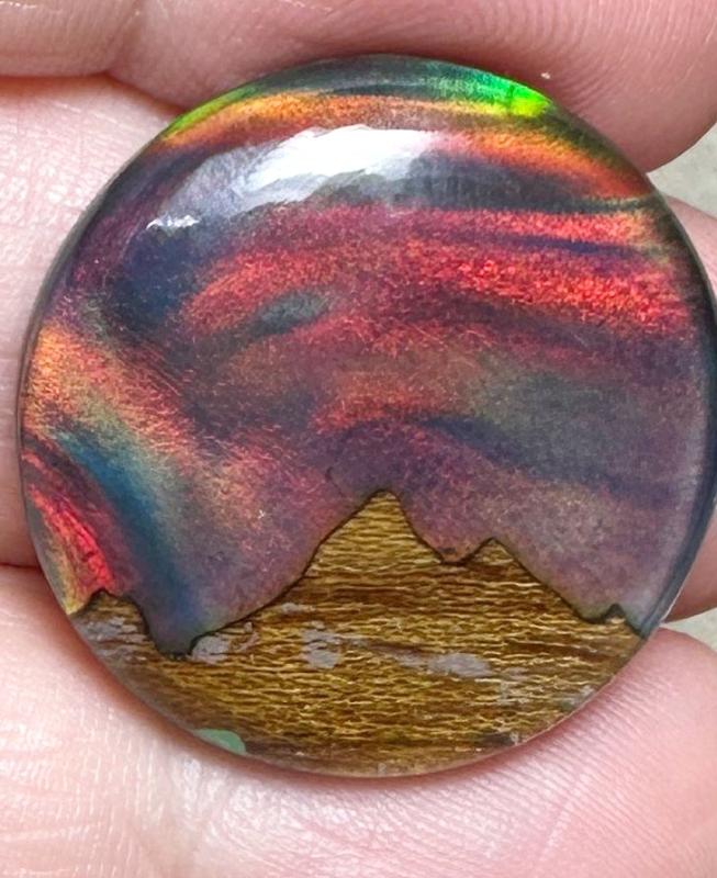 Round 25x25mm Aurora Opal Scene Cabochon 01