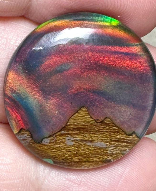 Round 25x25mm Aurora Opal Scene Cabochon 01