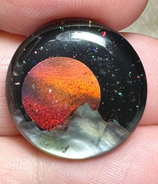 Round 21x21mm Aurora Opal Scene Cabochon 04