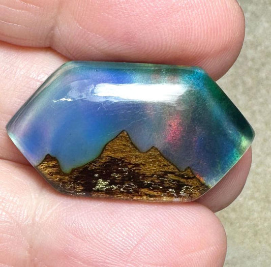Freeform 17x31mm Aurora Opal Scene Cabochon 07