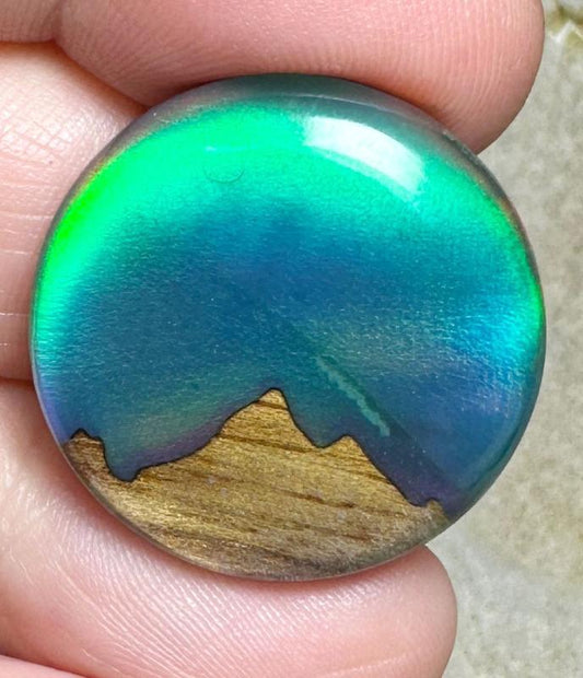 Round 26x26mm Aurora Opal Scene Cabochon 10