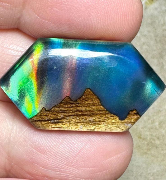 Freeform 17x32mm Aurora Opal Scene Cabochon 15