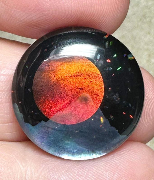 Round 22x22mm Aurora Opal Scene Cabochon 21