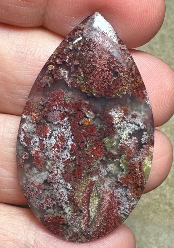 Freeform 45x26mm Scenic Java Moss Agate Cabochon 18