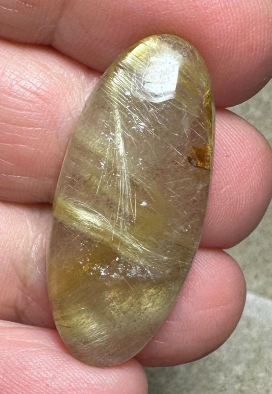 Oval 34x15mm Rutilated Quartz Cabochon 12