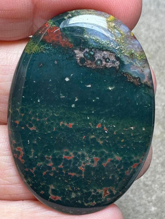 Oval 44x31mm Indian Bloodstone Cabochon 21