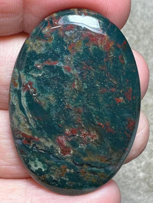 Oval 42x29mm Indian Bloodstone Cabochon 22