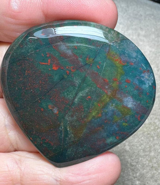 Teardrop 48x51mm Indian Bloodstone Cabochon 28