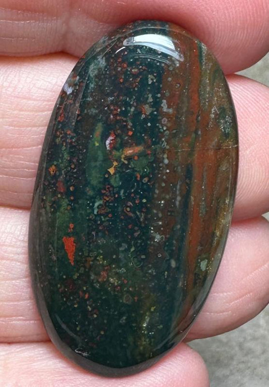 Oval 38x20mm Indian Bloodstone Cabochon 45