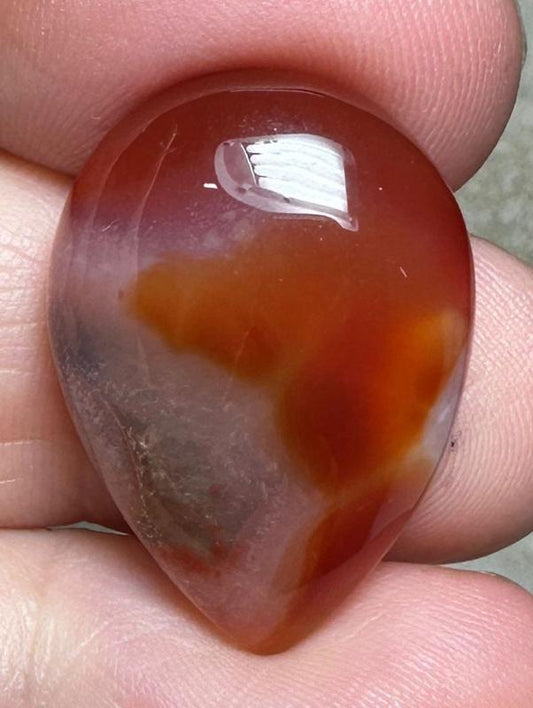 Teardrop 25x18mm Carnelian Cabochon 63
