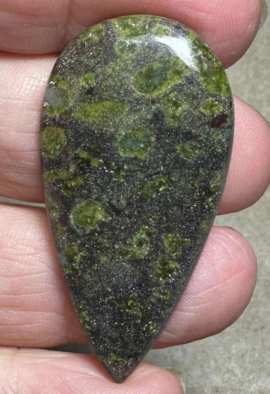 Teardrop 45x23mm Epidote Cabochon 20
