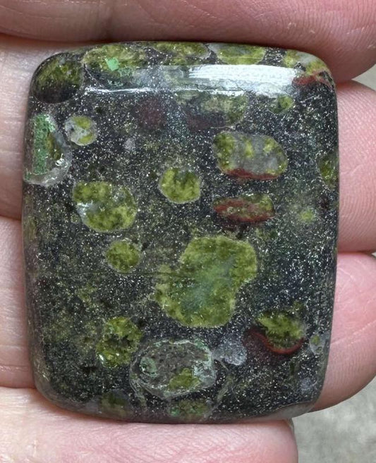 Rectangle 31x25mm Epidote Cabochon 21