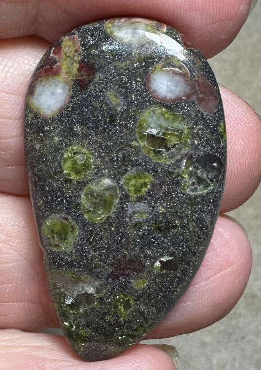 Freeform 39x22mm Epidote Cabochon 38