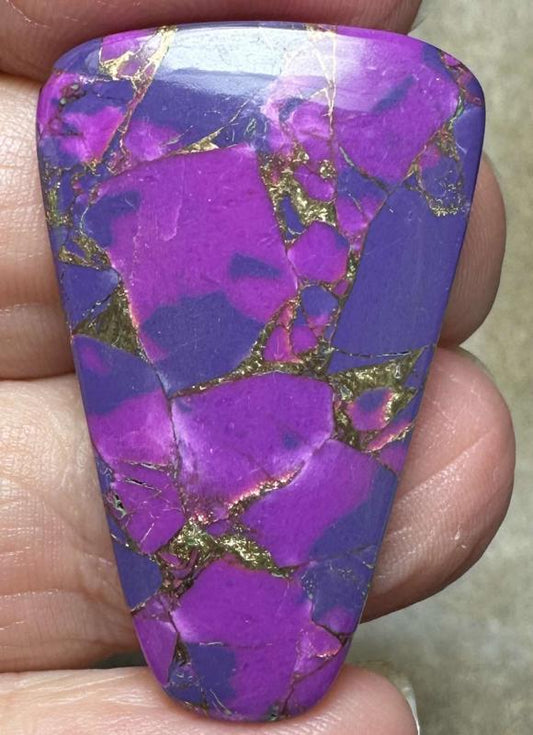 Freeform 36x23mm Purple Kingman Turquoise in Bronze Cabochon 01