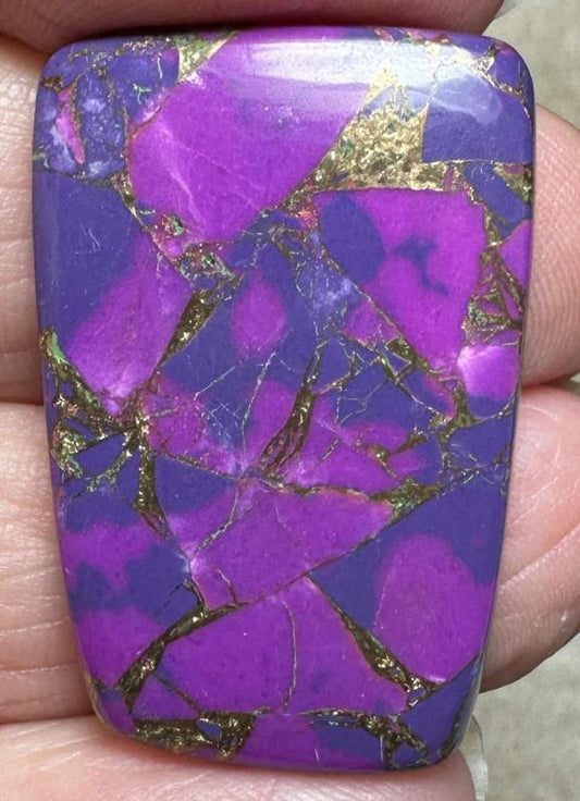 Freeform 33x22mm Purple Kingman Turquoise in Bronze Cabochon 06