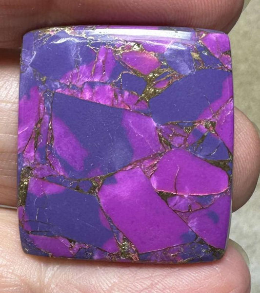 Rectangle 27x25mm Purple Kingman Turquoise in Bronze Cabochon 09