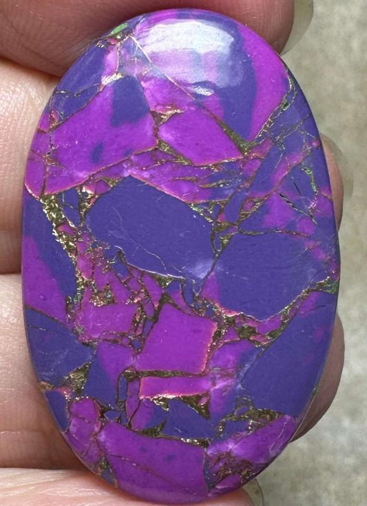 Oval 37x24mm Purple Kingman Turquoise in Bronze Cabochon 10