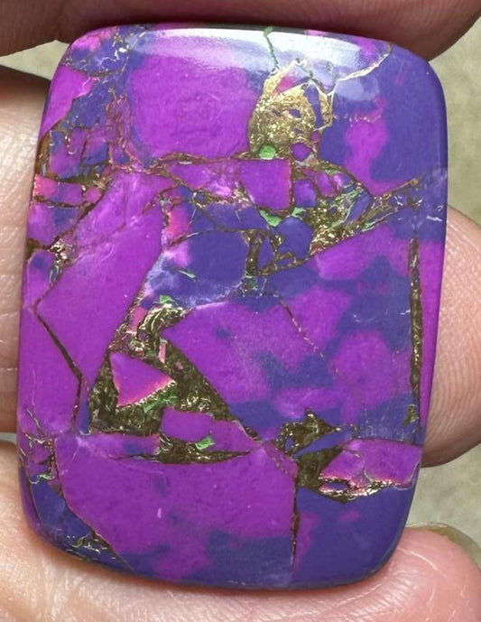 Rectangle 29x21mm Purple Kingman Turquoise in Bronze Cabochon 11