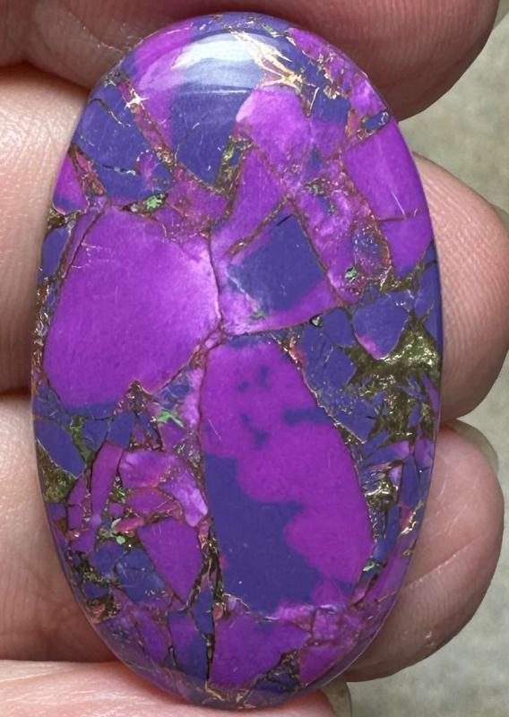 Oval 34x20mm Purple Kingman Turquoise in Bronze Cabochon 12