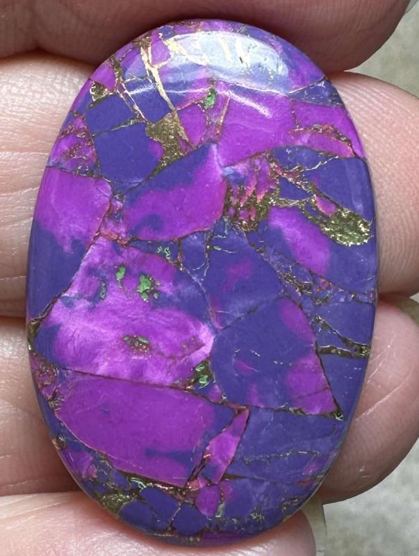 Oval 32x21mm Purple Kingman Turquoise in Bronze Cabochon 15
