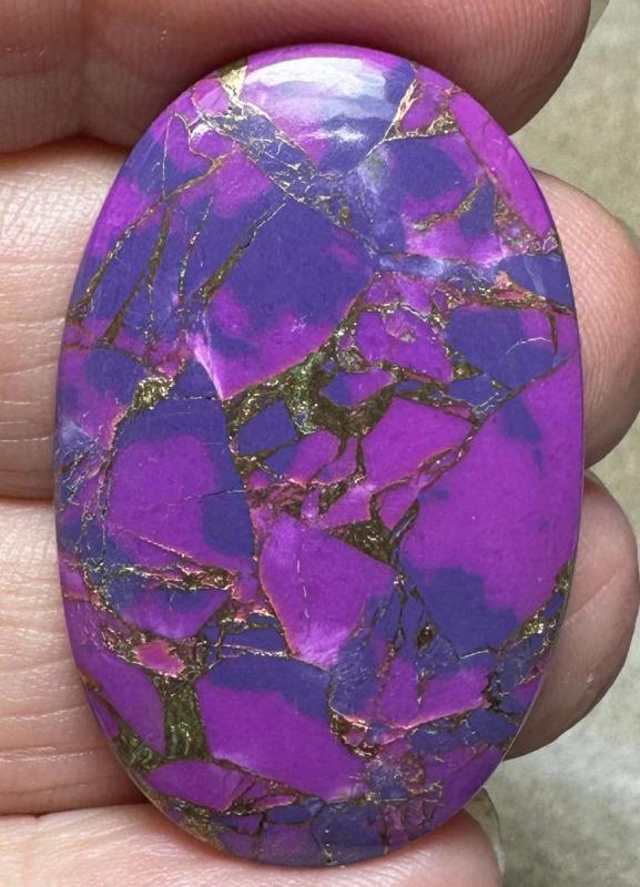 Oval 37x24mm Purple Kingman Turquoise in Bronze Cabochon 20