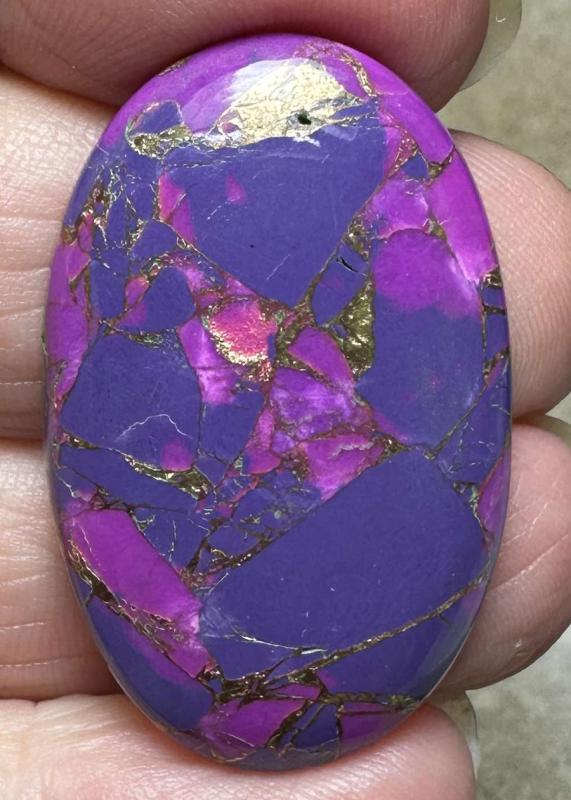 Oval 35x22mm Purple Kingman Turquoise in Bronze Cabochon 27