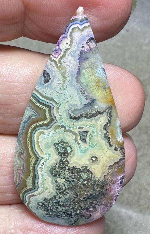 Teardrop 46x23mm Indonesian Crazy Lace Jasper Cabochon 17
