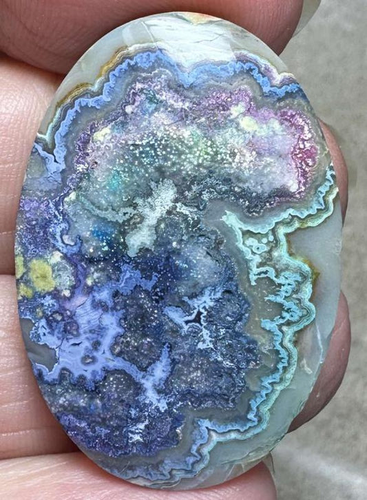 Oval 36x24mm Indonesian Crazy Lace Jasper Cabochon 28